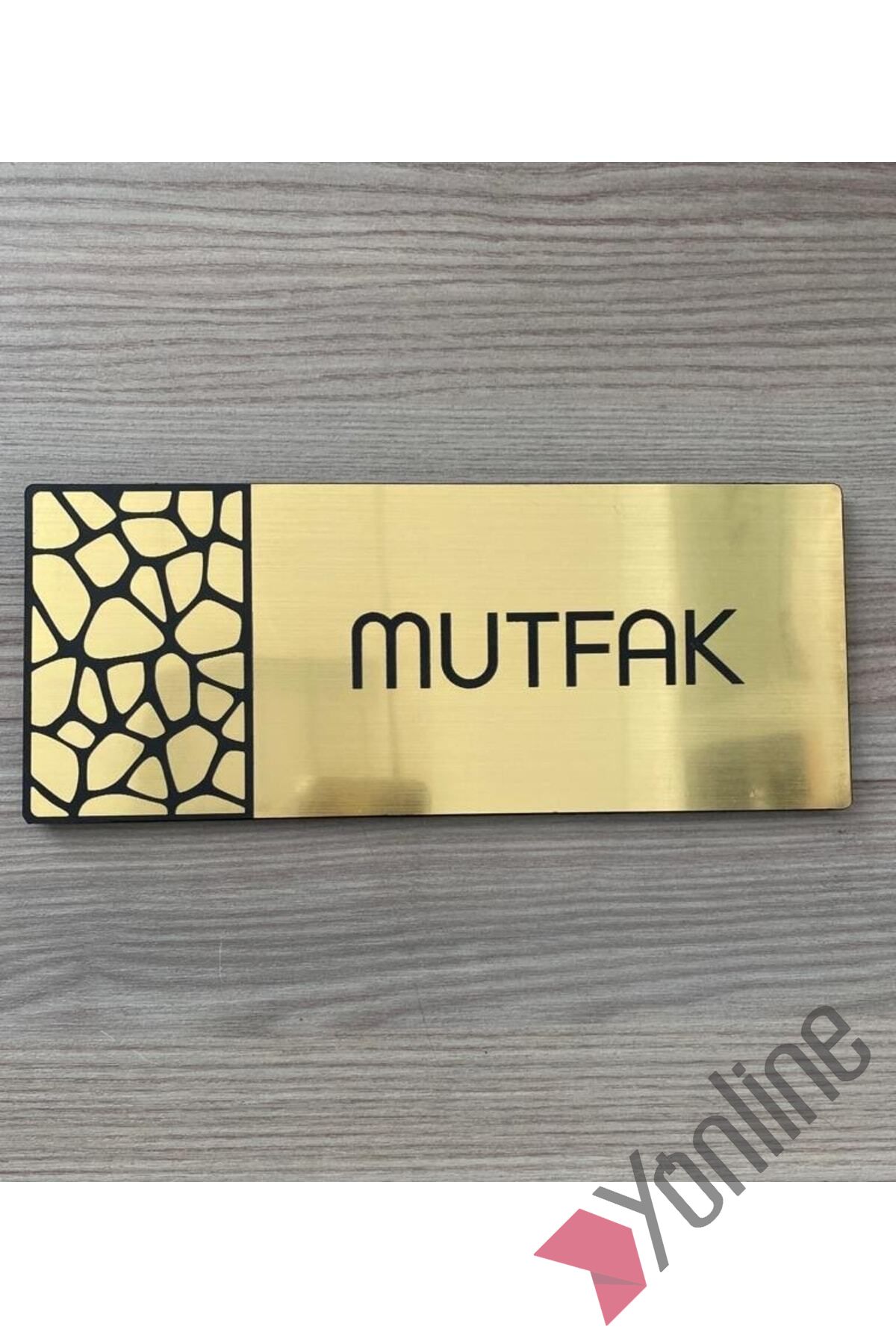 Metalik Altın Mutfak Kapı İsimliği