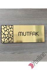 Metalik Altın Mutfak Kapı İsimliği