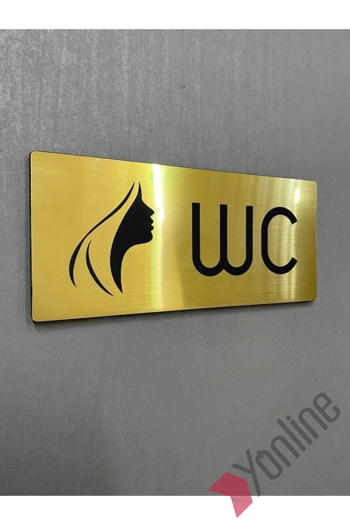 Metalik Altın Kadın WC Levhası