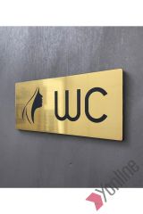 Metalik Altın Kadın WC Levhası