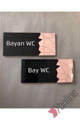 Pembe Altın Aynalı Siyah WC Levhası