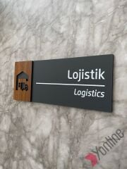 Ahşap Kenarlı İkonlu Antrasit Kapı İsimliği