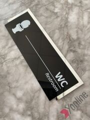 Gümüş Çerçeveli Parlak Siyah WC Levhası