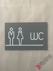 Mat Antrasit Bay & Bayan WC Levhası