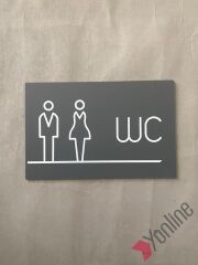 Mat Antrasit Bay & Bayan WC Levhası