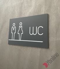 Mat Antrasit Bay & Bayan WC Levhası