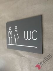 Mat Antrasit Bay & Bayan WC Levhası