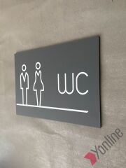 Mat Antrasit Bay & Bayan WC Levhası