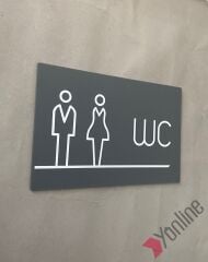 Mat Antrasit Bay & Bayan WC Levhası