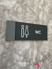 Antrasit Kenarlı Mat Bay & Bayan WC Levhası