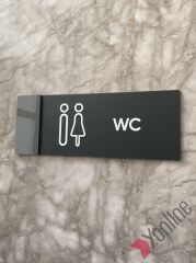 Antrasit Kenarlı Mat Bay & Bayan WC Levhası