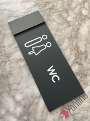 Antrasit Kenarlı Mat Bay & Bayan WC Levhası