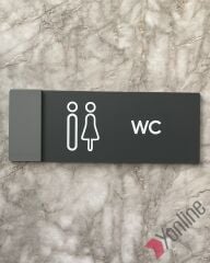 Antrasit Kenarlı Mat Bay & Bayan WC Levhası