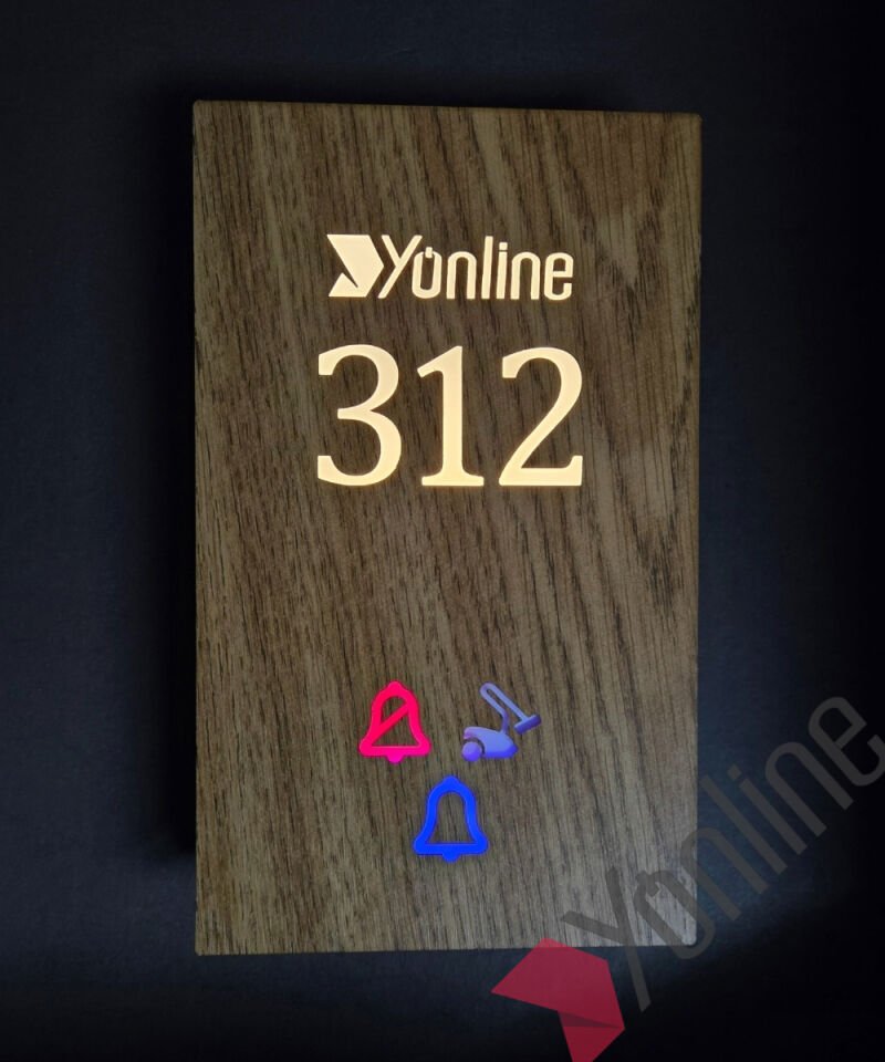 DND Wooden Series Işıklı Otel Kapı Numarası