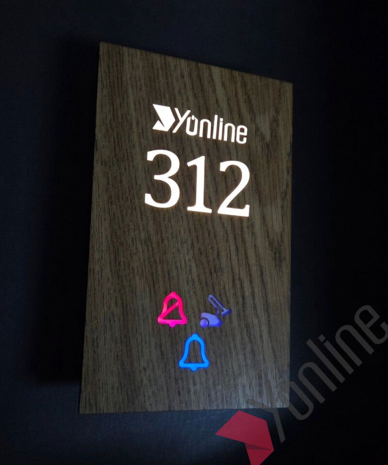 DND Wooden Series Işıklı Otel Kapı Numarası