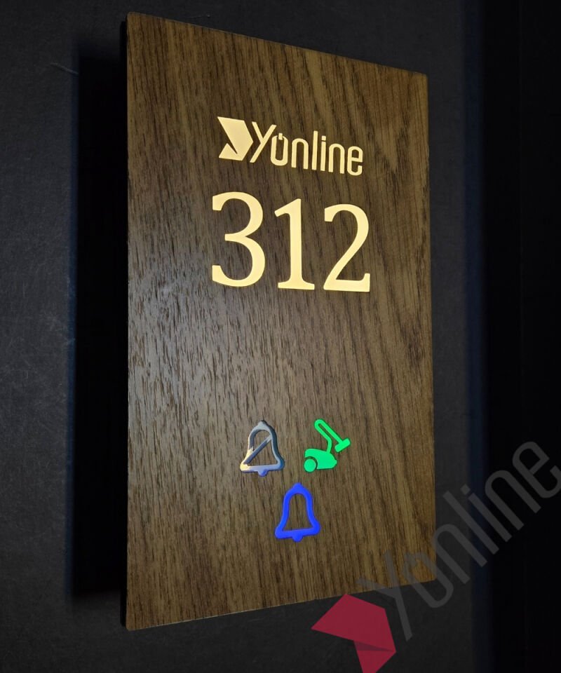DND Wooden Series Işıklı Otel Kapı Numarası