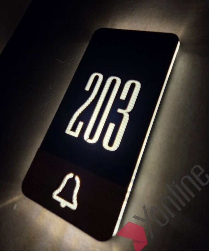 Diamond Wooden Series Işıklı Otel Kapı Numarası