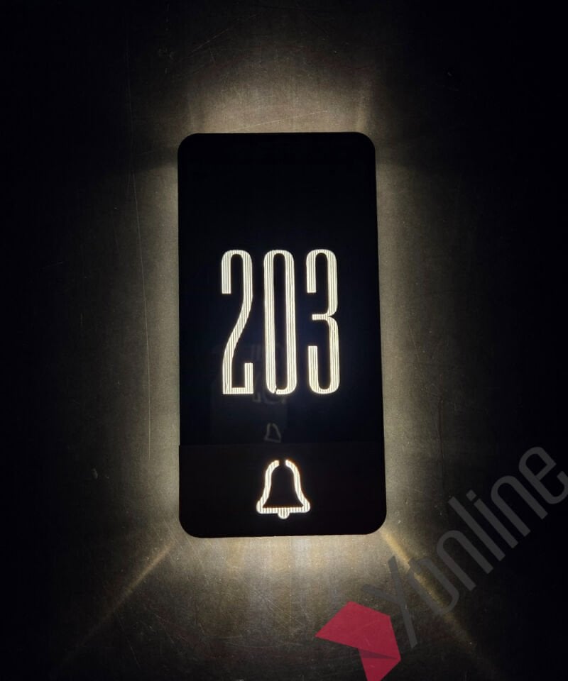 Diamond Wooden Series Işıklı Otel Kapı Numarası