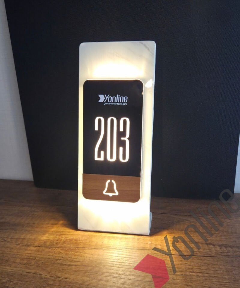 Diamond Wooden Series Işıklı Otel Kapı Numarası