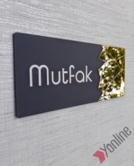 Altın Aynalı Mutfak Kapı İsimliği