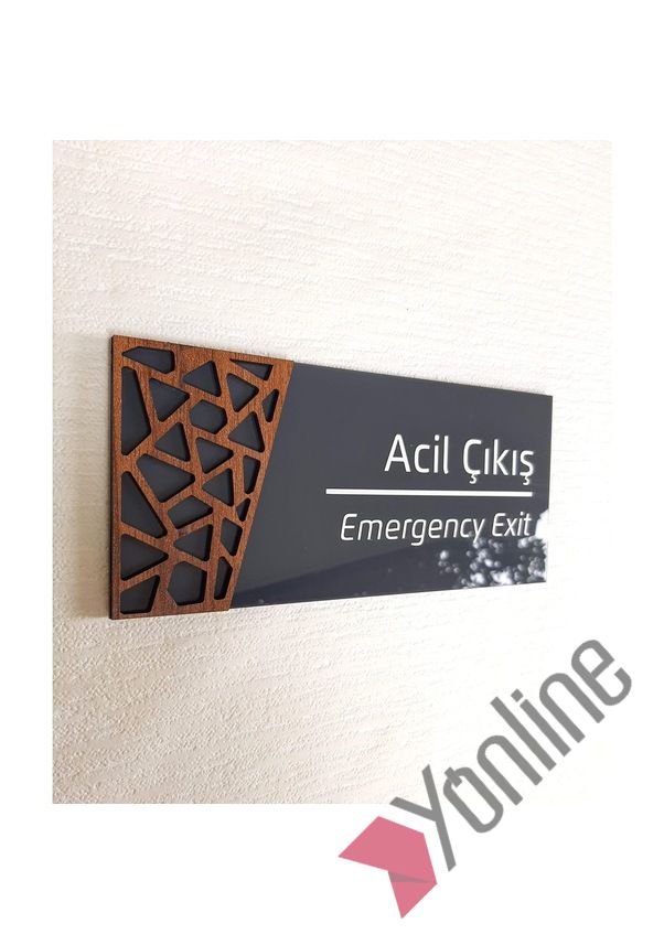 Wooden Serisi Acil Çıkış Kapı İsimliği