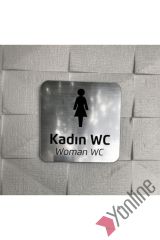 Metalik Gümüş Kadın WC Levhası
