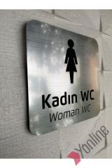 Metalik Gümüş Kadın WC Levhası
