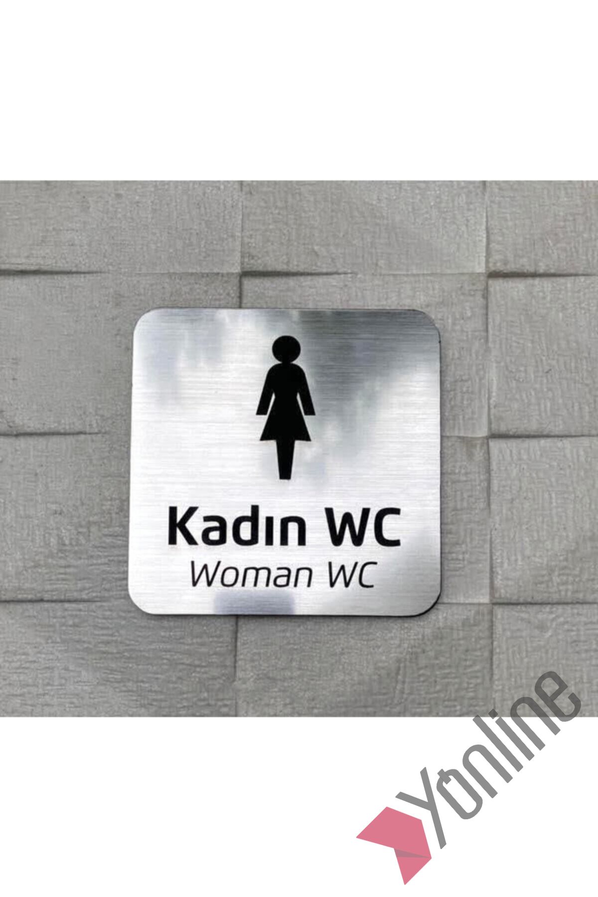 Metalik Gümüş Kadın WC Levhası