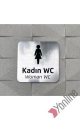 Metalik Gümüş Kadın WC Levhası