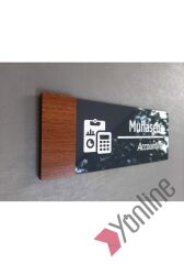 Wooden Serisi Muhasebe Kapı İsimliği