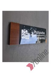 Wooden Serisi Muhasebe Kapı İsimliği