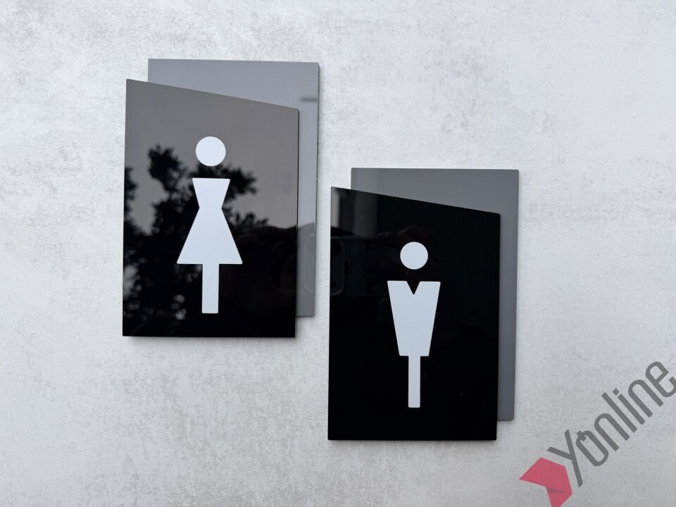 Çift Katlı Parlak Siyah WC Levhası