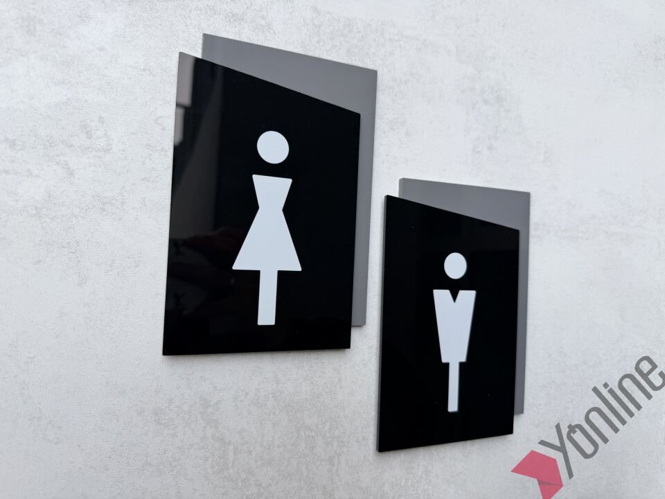Çift Katlı Parlak Siyah WC Levhası