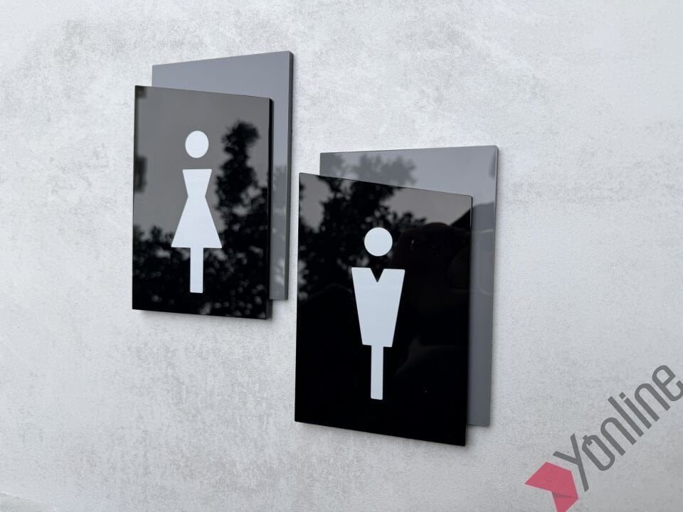 Çift Katlı Parlak Siyah WC Levhası