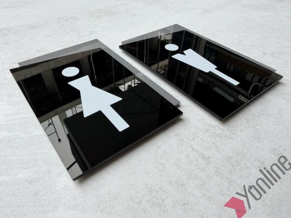 Çift Katlı Parlak Siyah WC Levhası