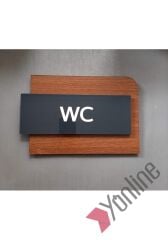 Ahşap Detaylı Antrasit WC Levhası
