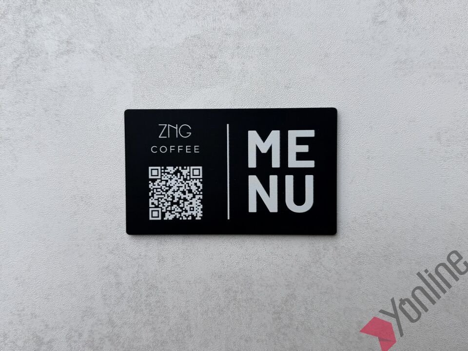 Masaüstü Yapışkanlı Pleksi QR Karekod Menü