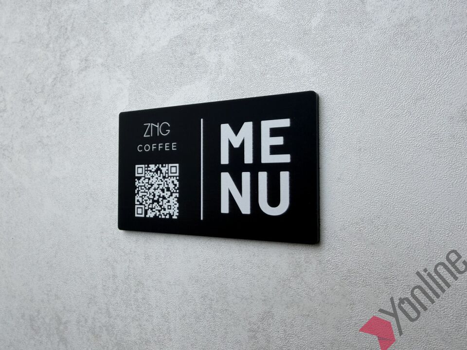 Masaüstü Yapışkanlı Pleksi QR Karekod Menü