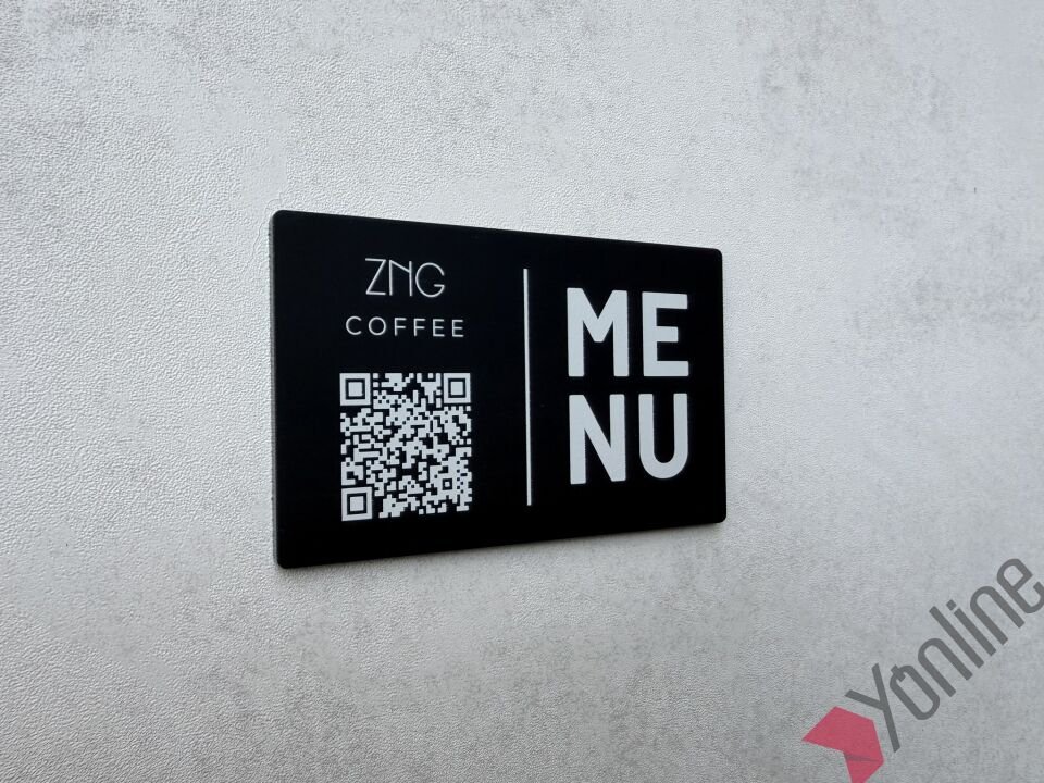 Masaüstü Yapışkanlı Pleksi QR Karekod Menü