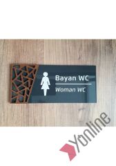 Ahşap Detaylı Pleksi WC Levhası