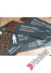 Ahşap Detaylı Pleksi WC Levhası