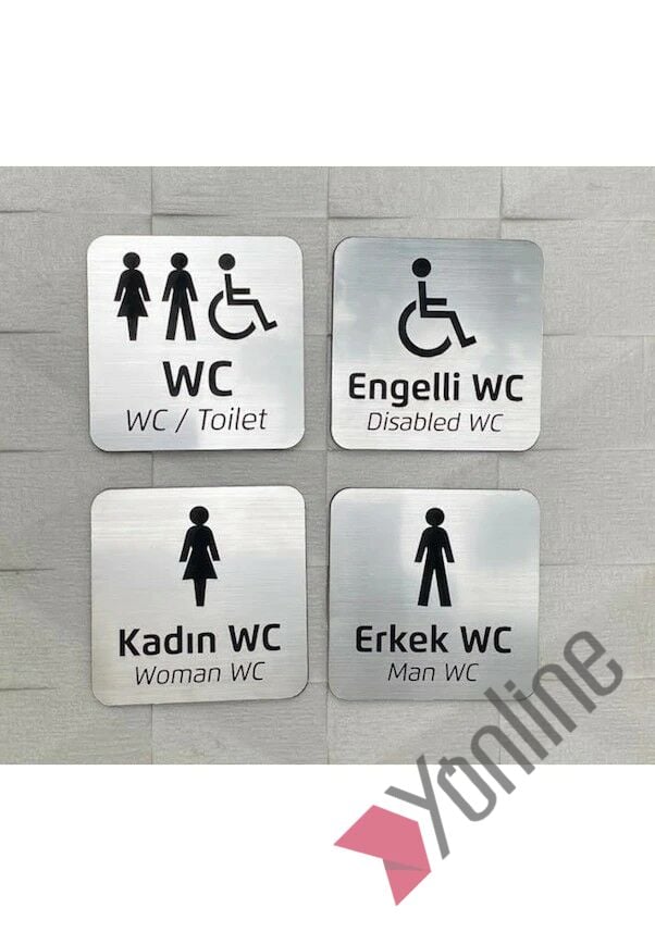 Fırçalı Gümüş WC Levhası