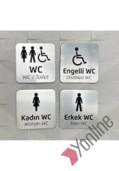 Fırçalı Gümüş WC Levhası