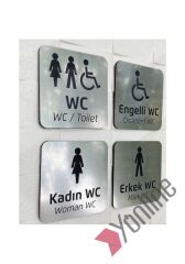 Fırçalı Gümüş WC Levhası