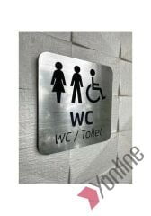 Fırçalı Gümüş WC Levhası