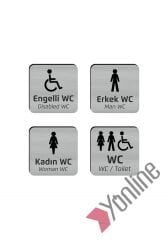 Fırçalı Gümüş WC Levhası