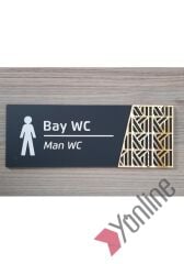 Altın Kabartmalı Antrasit WC Levhası