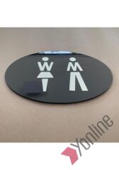 Parlak Siyah Kadın - Erkek WC Levhası