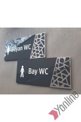 Gümüş Desenli Antrasit WC Levhası