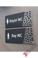 Gümüş Desenli Antrasit WC Levhası
